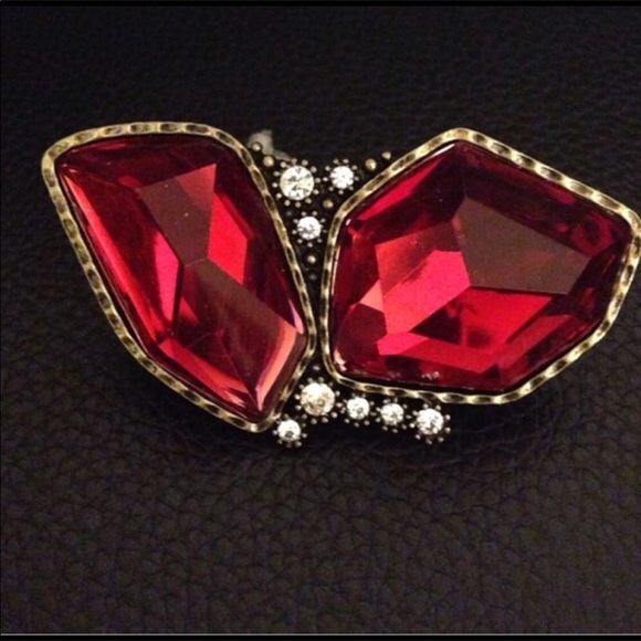 🔴Double Red Ring with Rhinestone - Picture 3 of 5